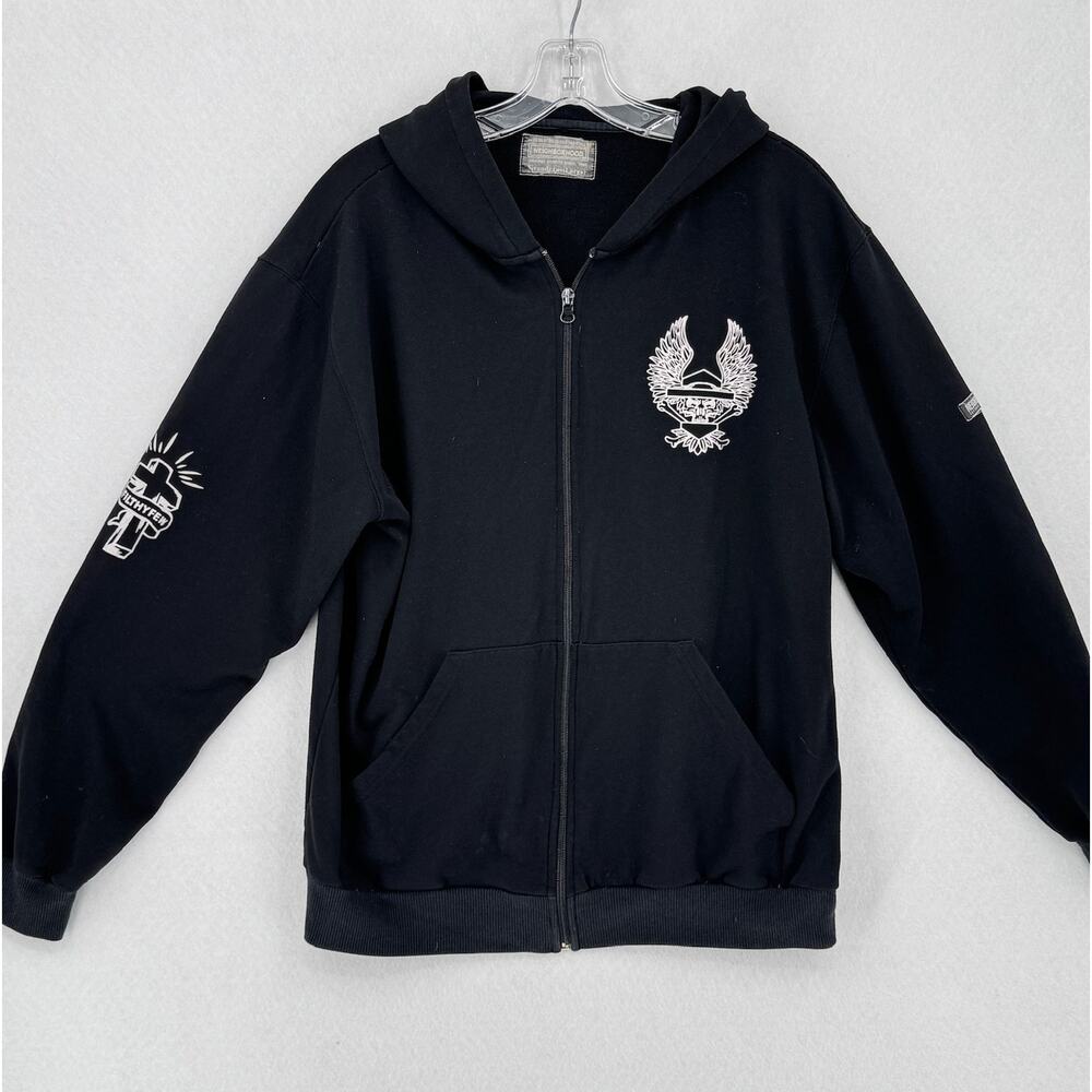 Neighborhood Mens Black Filthy Few Japanese Streetwear Full Zip Hoodie Sz L